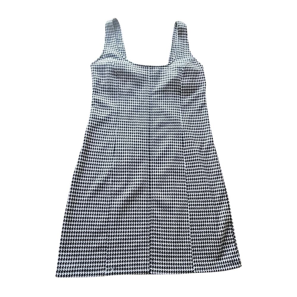 SO Houndstooth Mini Dress Scoop Neck Cutout Back Small